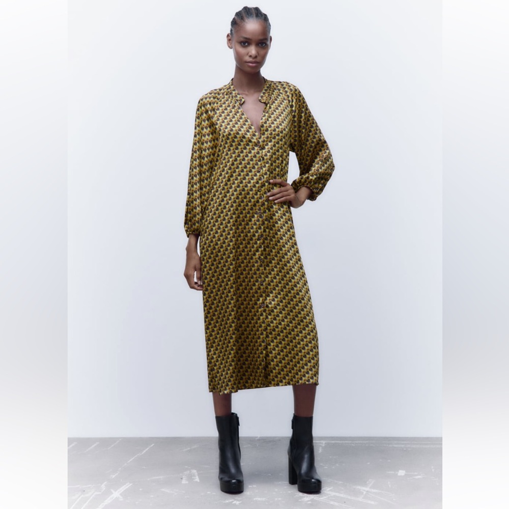 ZARA FLOWY PRINTED DRESS